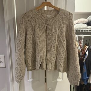 Lucky Brand Knit Cardigan in Beige
